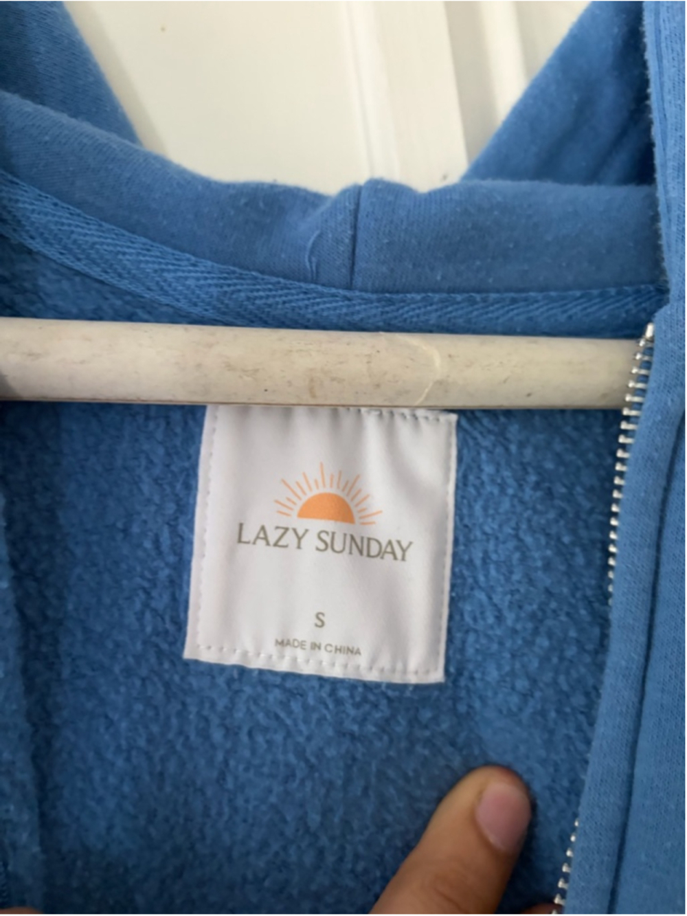 Lazy Sunday Blue Apres Ski Zip-Up Hoodie S - Picture 3 of 4